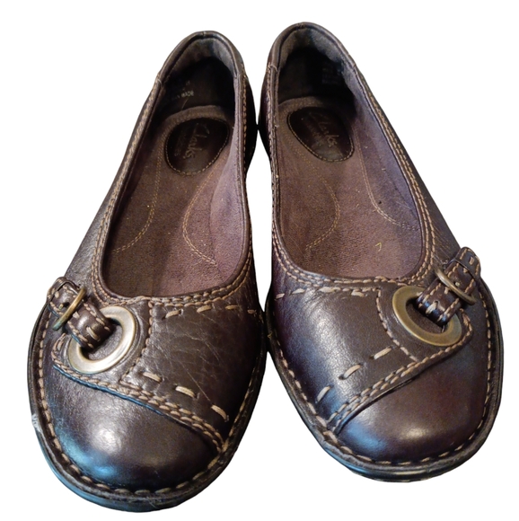 Clarks brown leather ladies bendables shoes size 5 in mint condition. - Picture 2 of 9